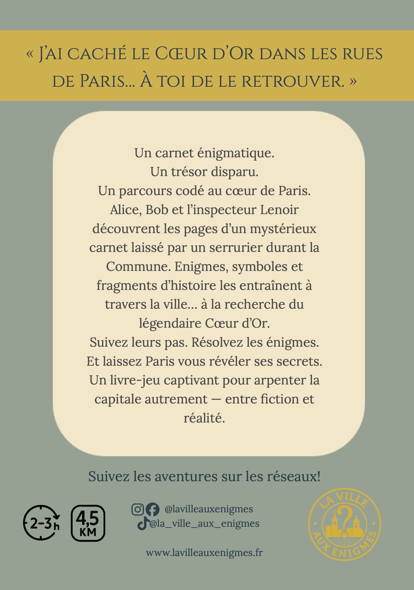 Le Cœur d'Or – Escape Game à Paris